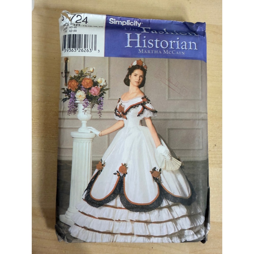 UNCUT Simplicity Sewing Pattern 5724 Size RR14-20 Good Martha McCain Civil War